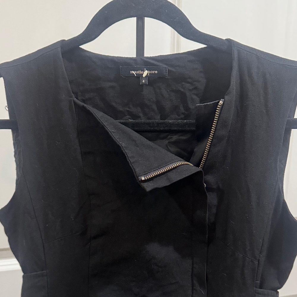 Nanette Lepore Black Sleeveless Zip-Front Dress